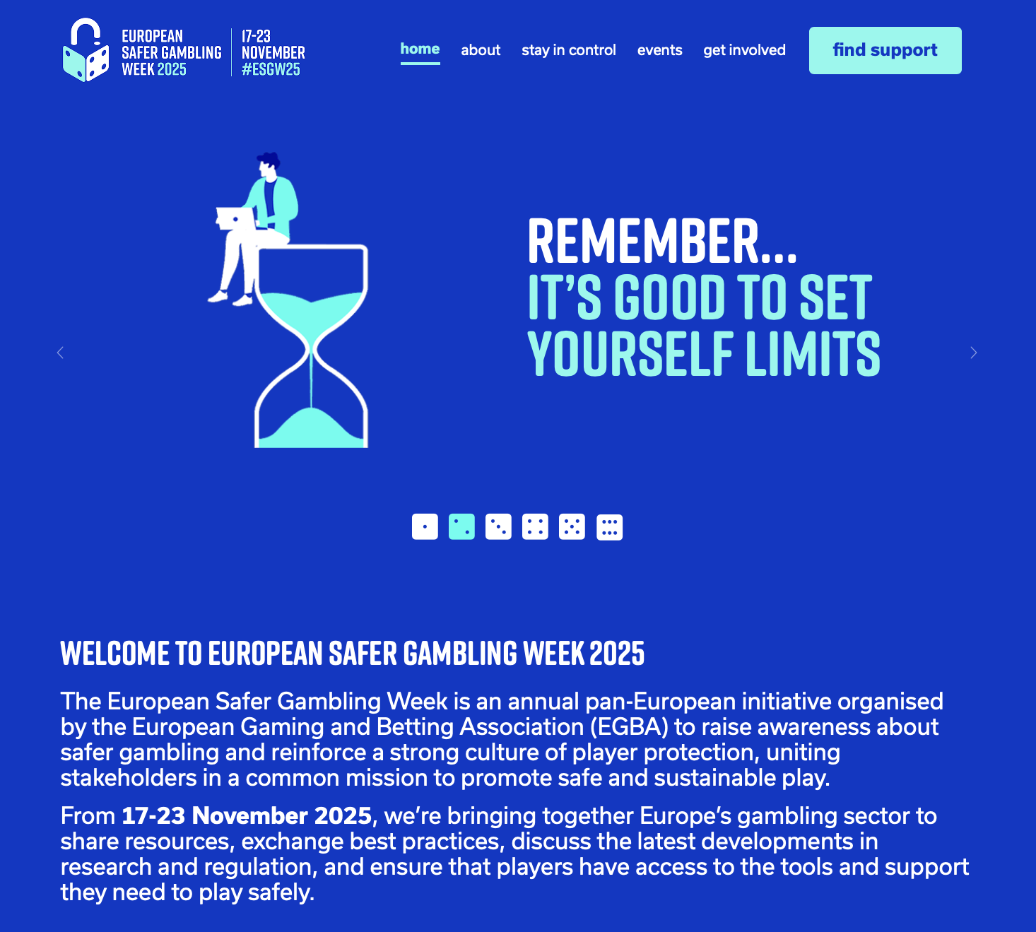 EGBA Launches New European Safer Gambling Week Website